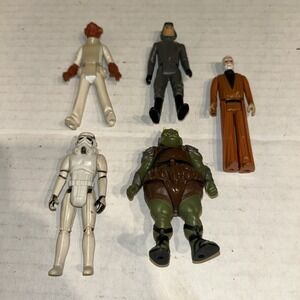 Vintage Kenner Star Wars Action Figure Lot Stormtrooper, Obiwan, Ackbar J6